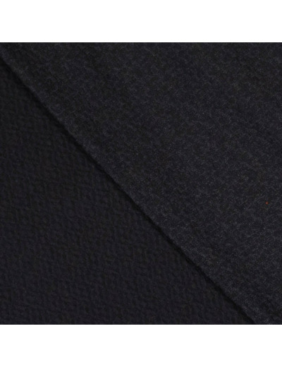 Sélection Coup de Coudre - Tissu Maille Jacquard en Coton Texturé Uni Couleur Noir