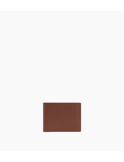 Portefeuille à rabat 2 volets Charles en cuir grainé