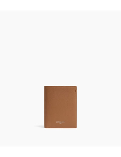 Portefeuille vertical zippé moyen modèle Lucien en cuir grainé