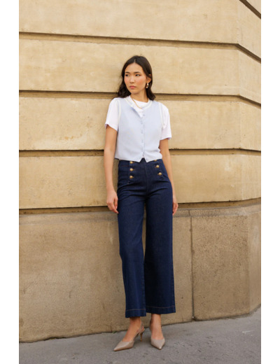 Pantalon Victorine en bleu brut