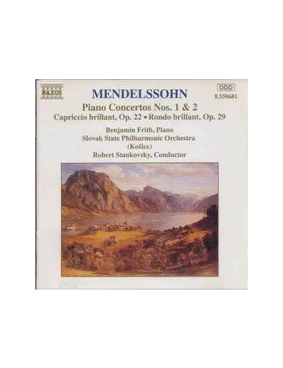 Cd Mendelssohn - Benjamin Frith, Slovak State Philharmonic Orchestra, Košice, Robert Stankovsky - Piano Concertos Nos. 1 & 2 - Capriccio Brillant, Op. 22 - Rondo Brillant, Op. 29 (1993)