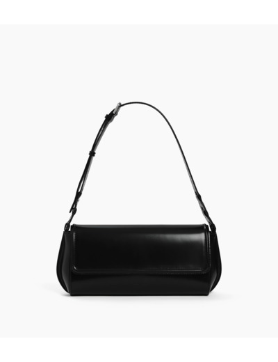 Sac porté épaule moyen modèle Solaise en cuir lisse effet box