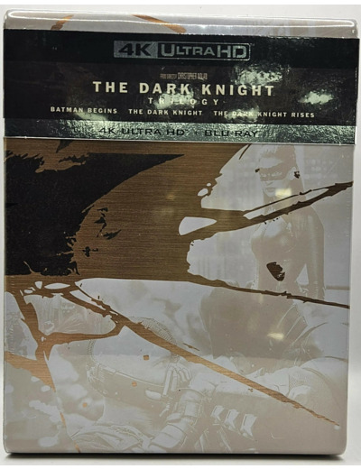 The Dark Knight Trilogy : Batman Begins + The Dark Knight + The Dark Knight Rises - 4K Ultra HD + Blu - ray - Coffret métal + Boîtiers SteelBook®