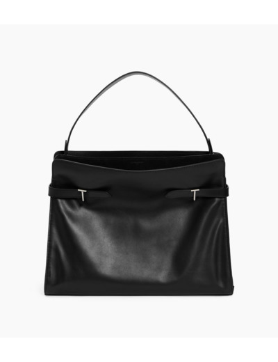 Sac porté épaule modèle maxi Emie en cuir lisse et nubuck