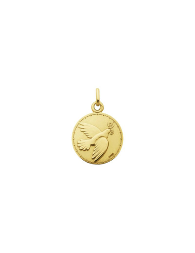 Médaille Augis Colombe de la paix ronde en or jaune, 18mm