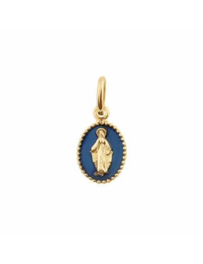 Pendentif Gigi Clozeau Madone en or jaune et résine bleu de Prusse