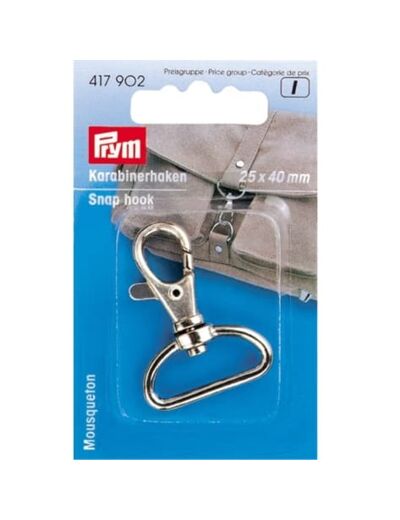 Prym - Mousqueton Coloris Argent (25 x 40 mm)