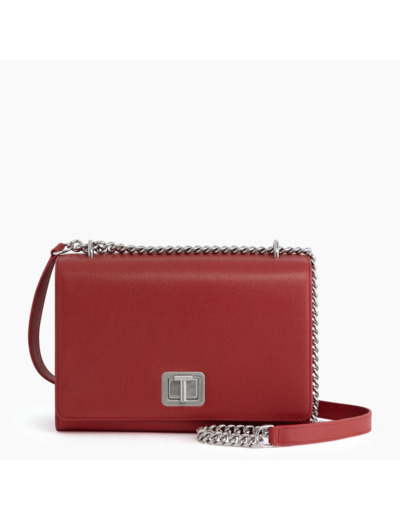 Grand sac bandoulière Eva en cuir grain caviar