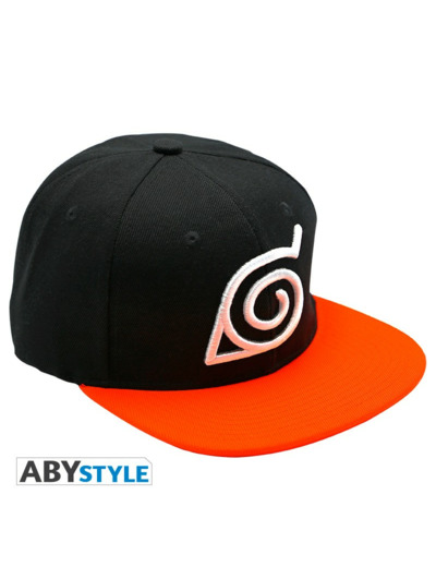 NARUTO SHIPPUDEN - Casquette snapback - Noir & Orange - Konoha