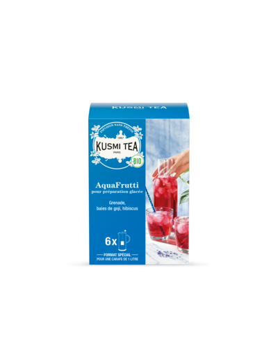 Infusions & Déthéinés AquaFrutti Bio - Etui carton 6 grands sachets pour thé glacé - 48 gr