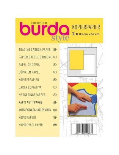 Burda Style - 2 Feuilles Papier Calque Carbone Coloris Jaune et Blanc