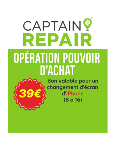 Bon pour une Réparation d'écran d'iPhone (Choisir votre modèle)
