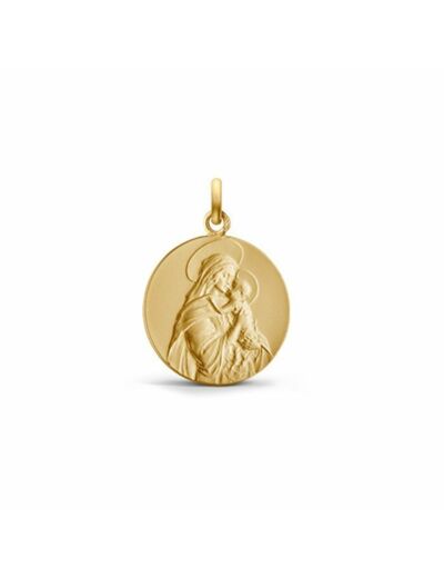 Médaille Arthus Bertrand Vierge au Baiser 18 mm or jaune sablé