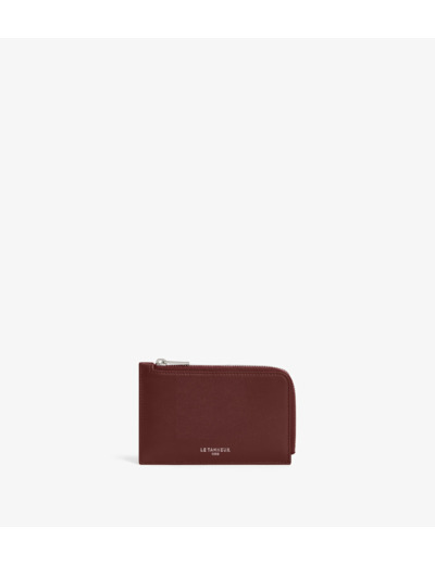 Porte cartes zippé Albertine en cuir lisse