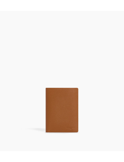 Portefeuille moyen modèle vertical zippé 2 volets Charles en cuir grainé