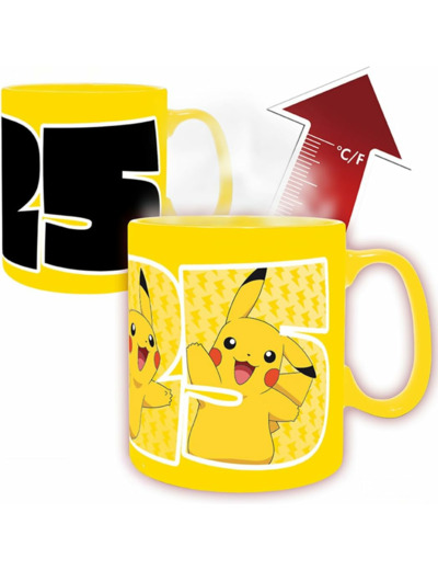 [MUG] ABYSTYLE Pokémon Pikachu 25 Mug fantaisie en céramique changeant de chaleur 460 ml