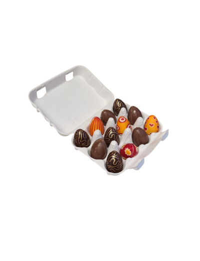 Boîte de 12 petits œufs au praliné