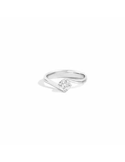 Solitaire Recarlo Anniversary en or blanc et diamant, taille 53