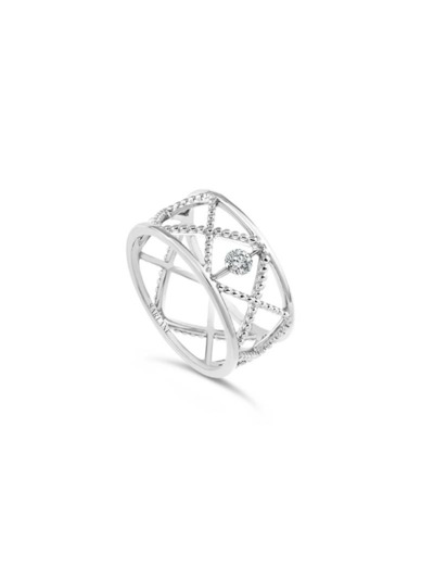 Bague Sarlane Palline en or blanc et diamant de 0.15ct