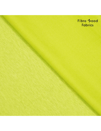 Fibre Mood - Tissu Jersey Interlock en Viscose Mélangé "Judith" Uni Couleur Lime