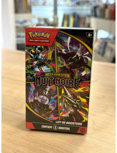 Pokémon - Lot de boosters Méga - Évolution – Nuit Noire (6 boosters)