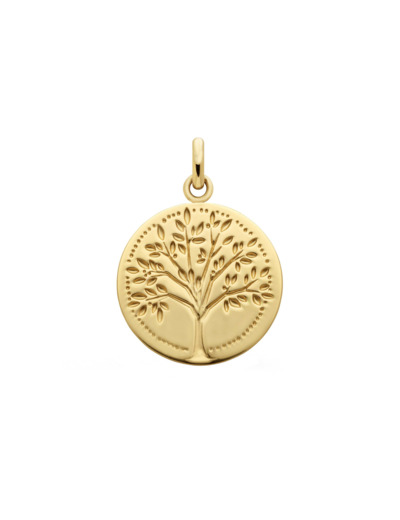 Médaille Arthus Bertrand Arbre de vie Empreinte 18 mm en or jaune poli