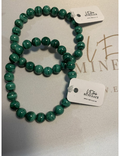 Bracelet en malachite de 8 mm