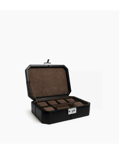 Coffret 6 montres et boutons de manchettes en cuir