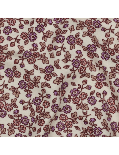 Poppy - Tissu Flanelle de Coton Fleurs Vintage Rose