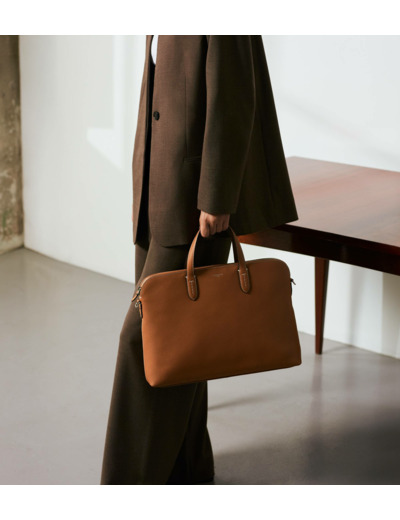 Porte documents 1 soufflet 15" Sophie en cuir grainé