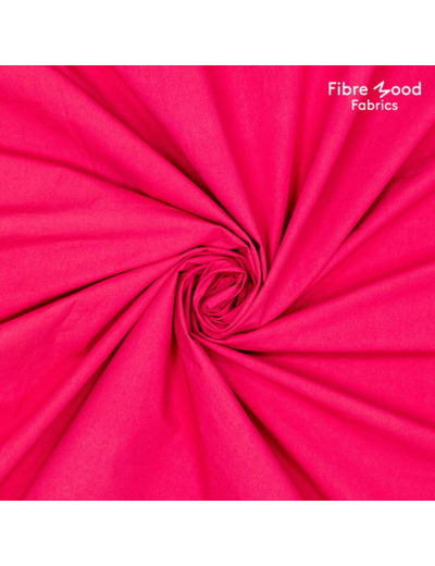 Fibre Mood - Tissu Popeline de Coton Lavé "Elvira" Uni Couleur Framboise