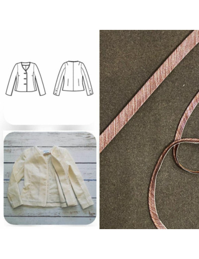 Christine Charles – Kit Couture Veste Armélia Couleur Marron et Marron Lamé