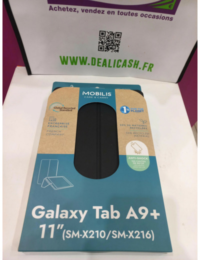 Coque Éco-conçue pour Samsung Galaxy Tab A9+ 11'' (SM-X216R / SM-X210R / SM-X216 / SM-X210), Étui Protection Antichoc avec Rabat Intelligent Veille/Réveil Automatique, Noir