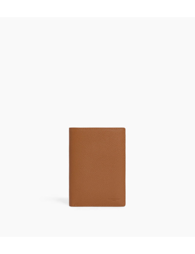Grand portefeuille vertical zippé 2 volets Charles en cuir grainé
