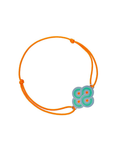 Bracelet sur cordon Arthus Bertrand Enlacé Vert d'eau en argent