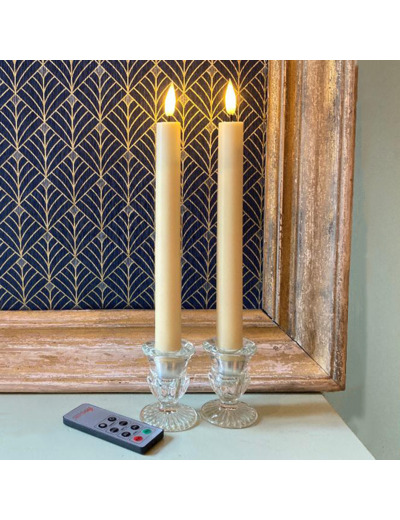 Coffret de 2 bougies Chandelles Led avec télécommande