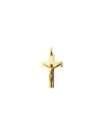 Médaille Augis Croix Christ en or jaune, 24x16mm