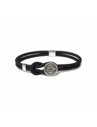 Bracelet Borsari Gioielli en argent et polyester noir