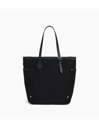 Sac cabas moyen modèle Solveig en toile coton et cuir lisse