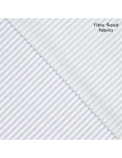 Fibre Mood - Tissu Popeline de Coton Lavé "Leiko" Aux Rayures Lavande