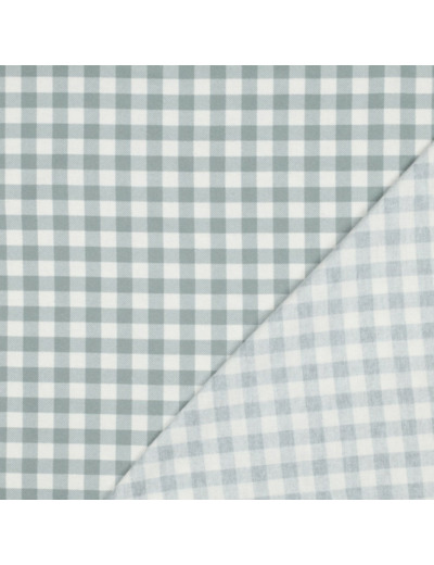 Poppy - Tissu Flanelle de Coton Vichy Vert Sauge