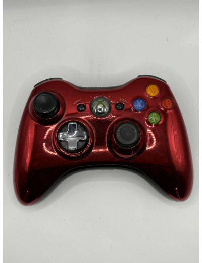 Manette Xbox 360 sans fil rouge métalisé