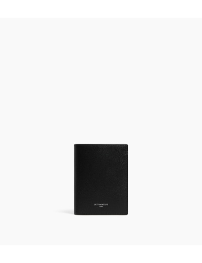 Portefeuille vertical zippé moyen modèle Lucien en cuir grainé