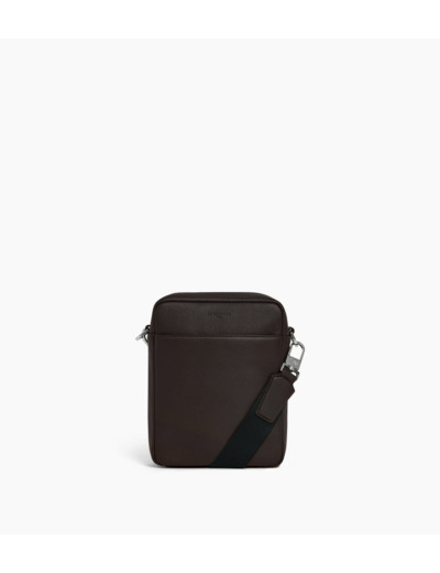 Petite sacoche zippée Marceau en cuir grainé