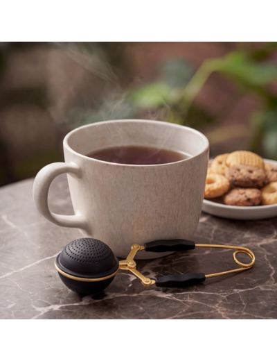 Autour du thé Infuseur cuillère cuivre 4,5cm 1 tasse en silicone noir
