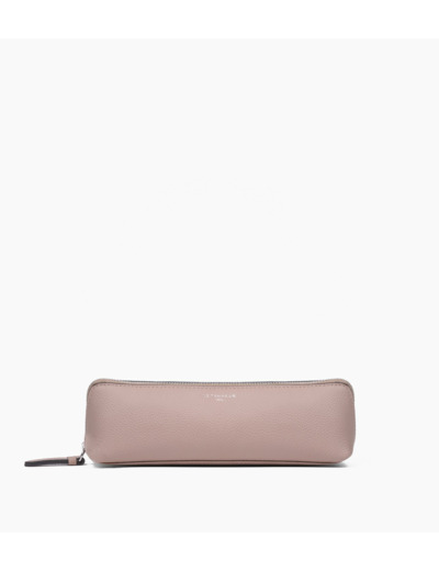 Trousse à stylos en cuir grainé