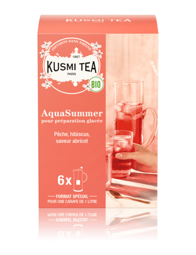 Infusions & Déthéinés AquaSummer Bio - Etui carton 6 grands sachets pour thé glacé - 48 gr