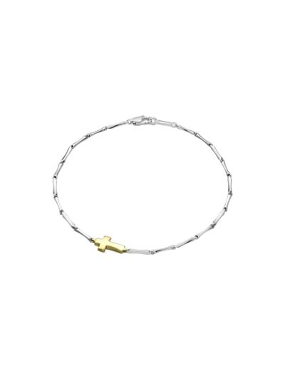 Bracelet Chimento Bamboo Shine en or gris avec element en or jaune