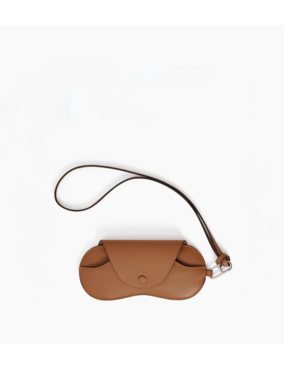 Etui à lunettes charms en cuir grainé