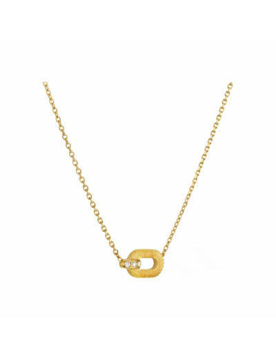 Collier Arthus Bertrand Ruban en or jaune polie et diamants